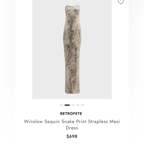 Retrofete Winslow Sequin Snake Print Strapless Maxi Dress - Picture 2 of 15